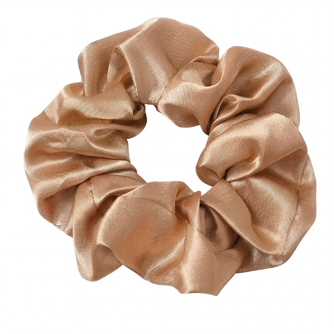 Soft Stretch Latte Satin Scrunchie